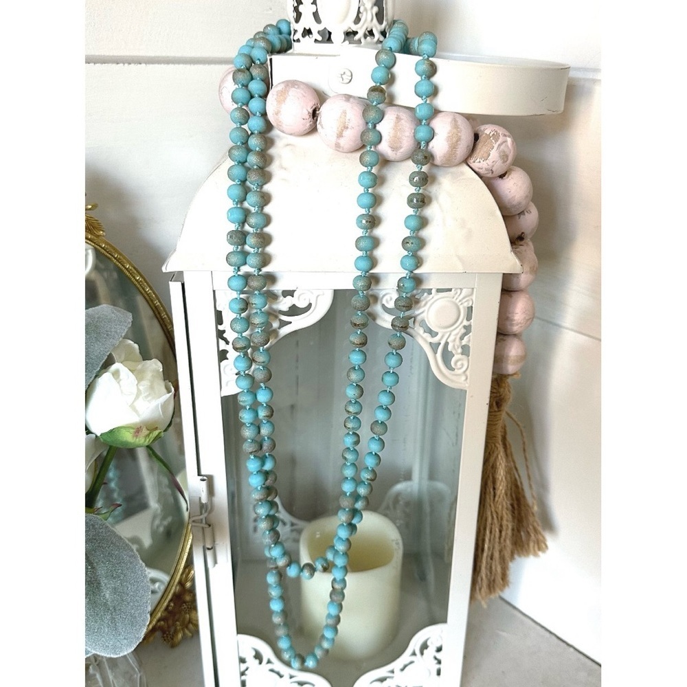 Long crystal beaded necklace